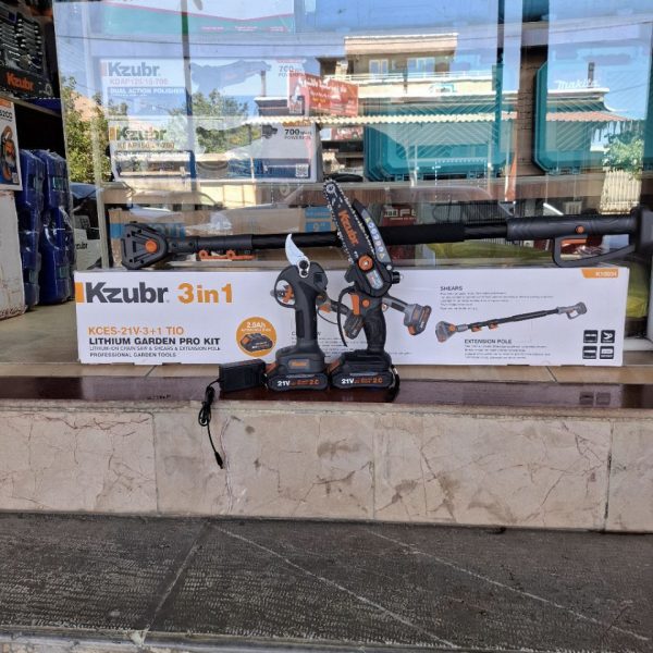 پک دوقلو قیچی و اره شارژی زوبر مدل KCES-21V-3+1 با دسته تلسکوپی